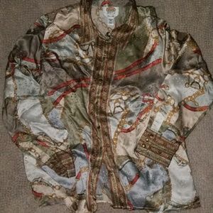 Womens talbots size 12 w silk top long sleeve